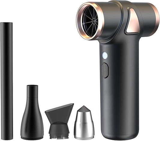 4-in-1 Mini Air Duster, Electric Dust Cleaner Pocket Size, Rechargeable Cordless Aluminum Dust Blower for Computer Keyboard Air Bed Car Emergency