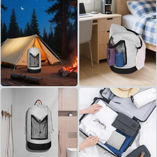 Laundry Bag with Shoulder Straps and Mesh Pocket Laundry Backpack Large Portable Laundry Hamper for College Laundromat Apartment