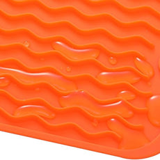 Silicone Dish Drying Mat for Multiple Usage,Easy clean,Eco-friendly,Heat-resistant Silicone Mat for Kitchen Counter or Sink,Refrigerator or Drawer Liner Orange S 12 inches x 6 inches