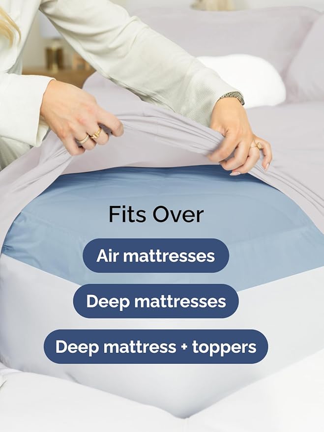 Extra Deep Pocket Full Sheets - 4 Piece Breathable & Cooling Bed Sheets - Hotel Luxury Bed Sheet Set - Soft, Wrinkle Free & Comfy - Easily Fits Extra Deep Mattresses - Deep Pocket French Grey Sheets