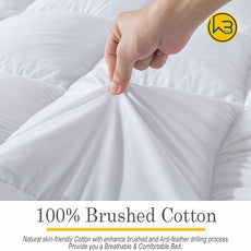 WhatsBedding 3 Inch Feather Bed Mattress Topper,Duck Feather Memory Foam Mattress Topper, Thickened Topper Layer,California King