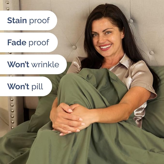 Extra Deep Pocket Cal King Sheets - 4 Piece Breathable & Cooling Bed Sheets - Hotel Luxury Sheet Set - Soft, Wrinkle Free & Comfy - Easily Fits Extra Deep Mattresses - Deep Pocket Sage Green Sheets