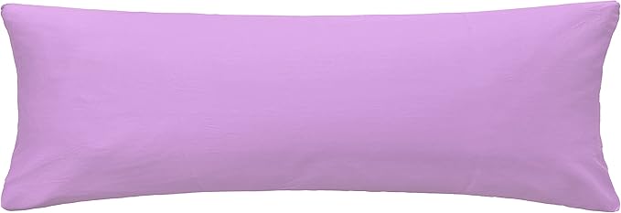 iMaylex Soft 100% Egyptian Cotton Zipper Pillow Case, Cozy and Lightweight Pillowcase, Easy Care, Light Purple, Body, 20" x 54"