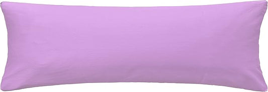 iMaylex Soft 100% Egyptian Cotton Zipper Pillow Case, Cozy and Lightweight Pillowcase, Easy Care, Light Purple, Body, 20" x 54"