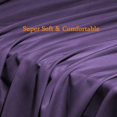 SONORO KATE Bed Sheet Set Super Soft Microfiber 1800 Thread Count Luxury Egyptian Sheets Fit 18-24 Inch Deep Pocket Mattress Wrinkle-6 Piece (Purple, California King)