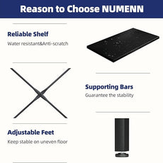 NUMENN Triple Wide 4 Tier Bookshelf, Adjustable Rustic Industrial Style Bookcases with 11 Open Display Shelves, Modern Tall Bookcase Furniture for Bedroom, Living Room and Home Office, Black