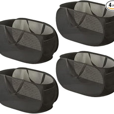 4 Pcs Mesh Popup Laundry Hamper, Opening Laundry Basket,Popup Laundry Basket with Durable Handles,Foldable Pop-up Mesh Hamper Dirty Clothes Basket for Clothes & Laundry-Home Organization