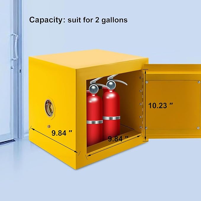 koxuyim Hazardous Storage Cabinets, Industry Safety Cabinet, Explosion Proof Cabinet Dangerous Goods Storage, Ultimate Safety Fireproof Hazardous Material Safety Box 13" D x 13" W x 13" H