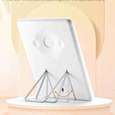 OMIRO Makeup Mirror for Desk, 10 x 7 inches Table Mirror with Adjustable Stand and Hanging Hole for Shaving and Travelling, White