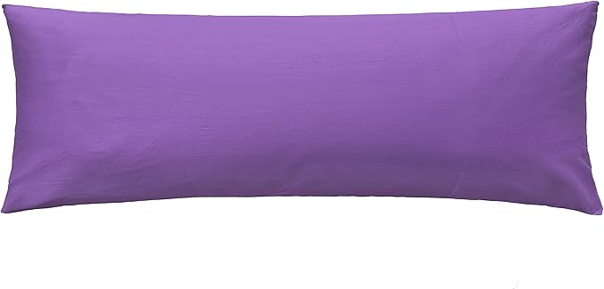 iMaylex Soft 100% Egyptian Cotton Zipper Pillow Case, Cozy and Lightweight Pillowcase, Easy Care, Purple, Body, 20" x 54"