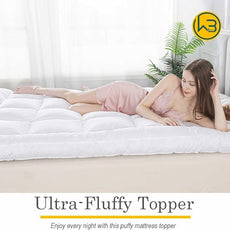 Premium Duck Feather Bed Mattress Topper 100% Cotton Memory Foam Mattress Topper 2500GSM Overfilled Pillow Top Luxury Hotel Collection