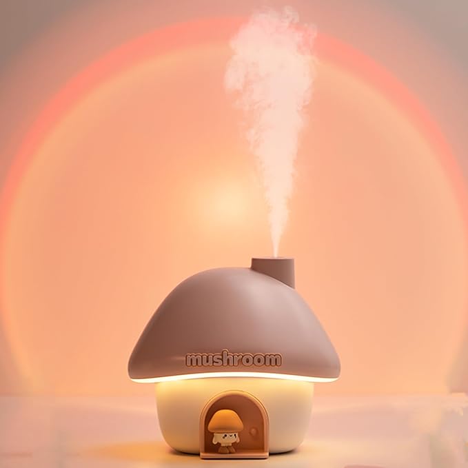 Ultrasonic Humidifiers for Bedroom and Office,Cold fog humidifier with sunset light, baby humidifier with night light,Portable Humidifier, two spray modes and ambient ligh