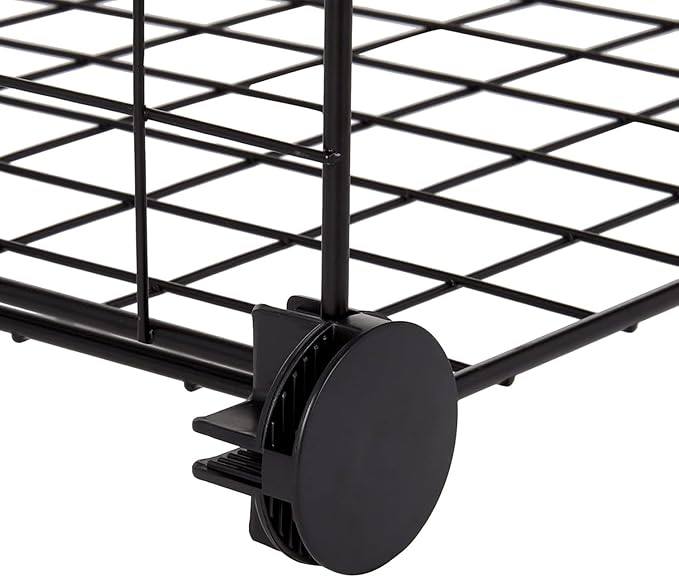 Amazon Basics 4 Cube Storage Organizer - Wire Grid Closet and Shelves, Stackable, Black 14"x14"x14"