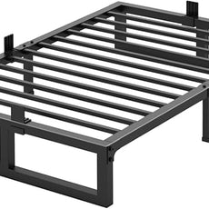 10 inch Twin XL Bed Frame Low Profile Metal Platform Frames with Mattress Slide Stopper,Heavy Steel Slats Support,No Box Spring Needed,Noise Free,Non-Slip,Easy Assembly
