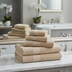 BAGNO MILANO Turkish Towels, Ultra Soft, Plush Luxury Turkih Cotton Bath Towels, Quick Dry Towel Set Made in Turkey (Sand Beige, 6 Pcs Towel Set)