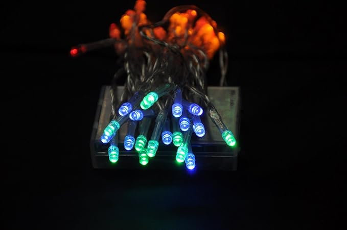 Karlling Battery Operated Christmas Lights,13 ft Short Clear Wire String Led Twinkle Fairy Light for Small Mini Xmas Tree and Wedding Party Indoor/Outdoor Decoration(Multicolor,10 Pack)