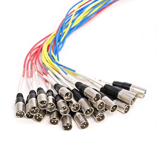 Seismic Audio - SARMSS-24x1515 - 24 Channel XLR TRS Combo Splitter Snake Cable - two 15' XLR trunks Rack Mount