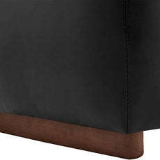 CHITA Storage Ottoman with Tray Lids, FSC Certified Small Rectangular Bench for Living Room, Bedroom, Faux Leather in Black (Light)