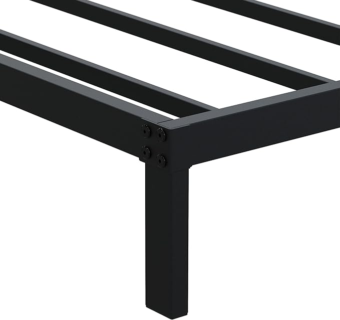 9 Inch California King Bed Frames Heavy Duty Low Profile Metal Platform No Box Spring Needed Mattress Foundation, Easy to Assembly, Noise Free, Black