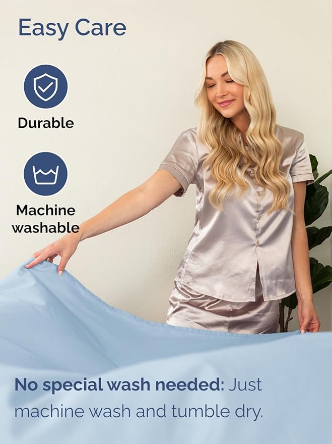Extra Deep Pocket Cal King Sheets - 4 Piece Breathable & Cooling Bed Sheets - Hotel Luxury Bed Sheet Set - Soft, Wrinkle Free & Comfy - Easily Fits Extra Deep Mattresses - Deep Pocket Sky Blue Sheets