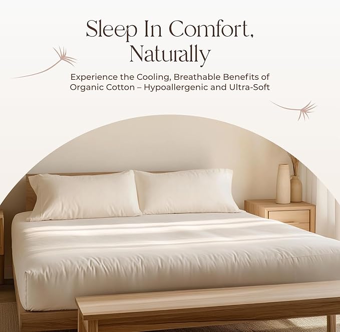 Whisper Organics, 100% Waterproof Mattress Protector - Pique Textured Weave, Breathable Soft & Durable - King Mattresses Cover - GOTS Certified Organic - White, 17" Deep Pocket, 78x82 Inch