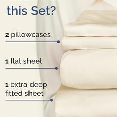 Extra Deep Pocket Cal King Sheets - 4 Piece Breathable & Cooling Bed Sheets - Hotel Luxury Bed Sheet Set - Soft, Wrinkle Free & Comfy - Easily Fits Extra Deep Mattresses - Deep Pocket Off White Sheets