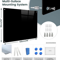 Magnetic Glass Black Board 48