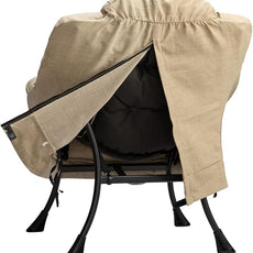 HollyHOME Lazy Chair with Armrest and Side Pocket, Comfy Accent Lounge Chair,Leisure Sofa Armchair for Living Room, Bedroom, Dorm, or Small Spaces, Oversized Reading Sofa Chair,Cotton-Linen Tan