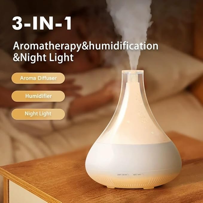 Smart Aromatherapy Diffuser & Humidifier – 350ML, App Controlled, Ultrasonic, Quiet, Multi-Color LED