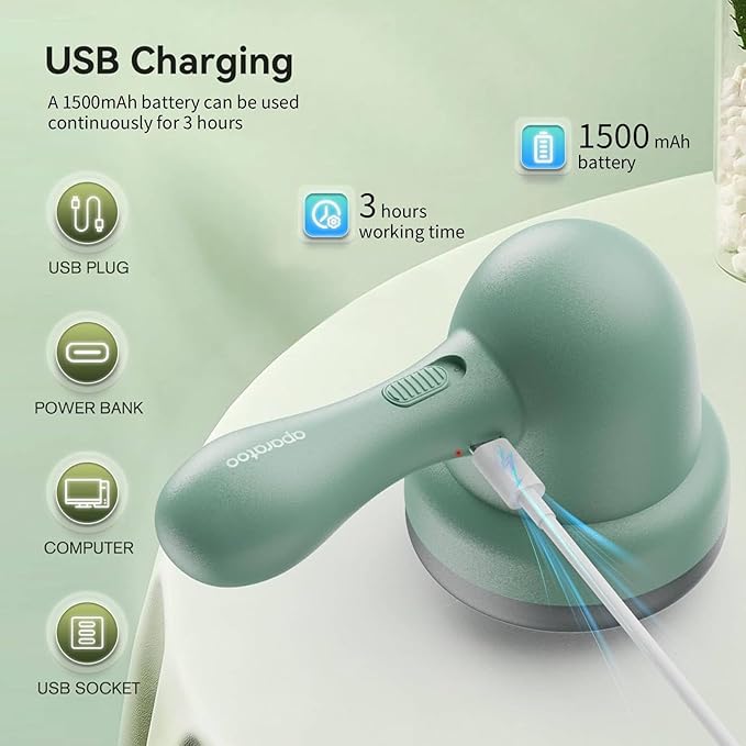 Fabric Shaver, Lint Remover for Clothes, Electric Lint Shaver with 6-Leaf Blades, Sweater Shavers to Remove Pilling for Clothing, Couch, Furniture, Fuzz, Lint Ball, Pillings, USB Rechargeable