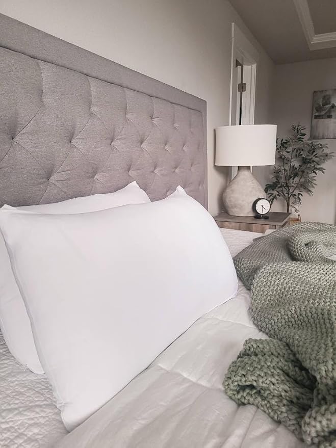 Avolare Cooling Pillow Cases, 2 Pack Arc-Chill Q-max>0.5 Cool King Size Summer Pillow Cover for Hair Skin, Soft Silky 20" x 36" Stain Pillowcase Protector with Zipper - White