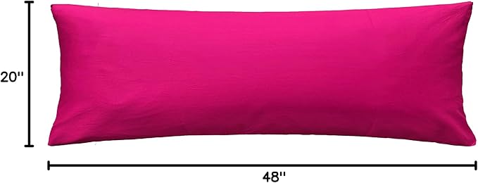 iMaylex Soft 100% Egyptian Cotton Zipper Pillow Case, Cozy and Lightweight, Easy Care, Fuchsia, Body, 20'' x 48''
