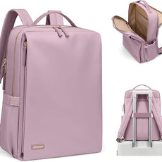 Stylish Laptop Backpack for Women Airline Approved Perfect for Work College and Travel Multi-Functional Casual Daypack Fits 15.6 Inch Notebook (Pinkish Purple)