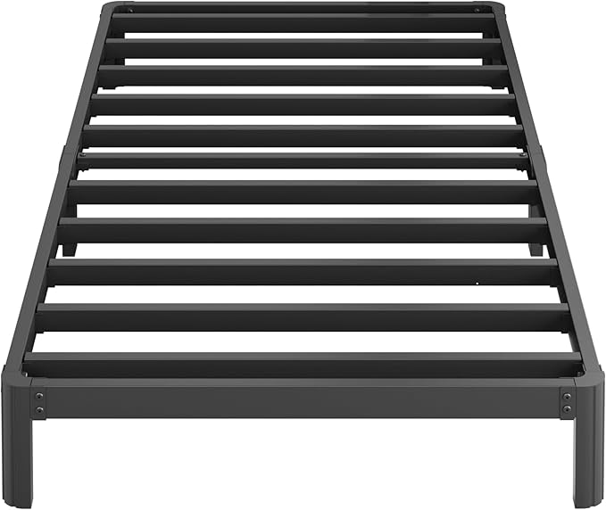 9 Inch Twin XL Bed Frames with Rounded Corner Legs, Heavy Duty XL Twin Metal Platform Bed Frame No Box Spring Needed, Easy Assembly, Noise Free, Black