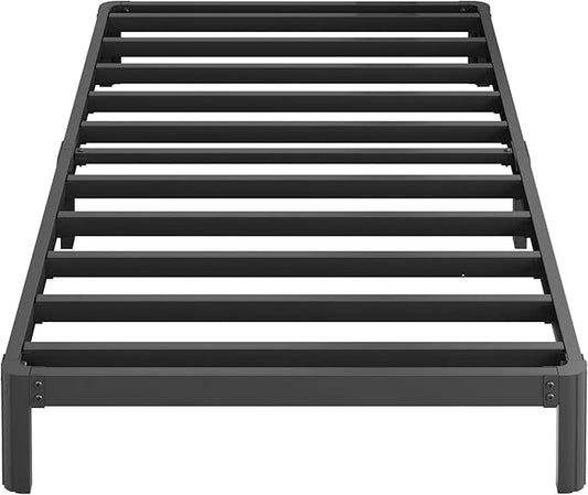 8 Inch Twin Bed Frames No Box Spring Needed, Heavy Duty Metal Twin Size Platform Bed Frame with Rounded Corner Legs, Easy Assembly, Noise Free, Black