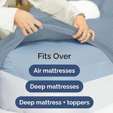 Extra Deep Pocket King Sheets - 4 Piece Breathable & Cooling Bed Sheets - Hotel Luxury Sheet Set - Soft, Wrinkle Free & Comfy - Easily Fits Extra Deep Mattresses - Deep Pocket Heathered Blue Sheets