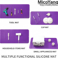 Silicone Dish Drying Mat for Multiple Usage,Easy clean,Eco-friendly,Heat-resistant Silicone Mat for Kitchen Counter or Sink,Refrigerator or Drawer Liner Purple 5XL 36inches x 18inches