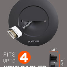 ECHOGEAR TV Cord Hider for Wall Mounted TV - Cable Management Kit Hides TV Wires - Includes 2 Pass Throughs, Locking Brackets, and Hole Saw Drill Attachment (Black)