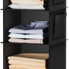 YOUDENOVA Hanging Closet Organizers and Storage, 6-Shelf Hanging Closet Shelves, Black