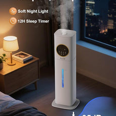 Humidifiers for Bedroom, 2.1Gal/8L Humidifier large room with Essential Oil Diffuser, Night Light, Top Fill Whole House Cool Mist Humidifiers for Plants Baby Kids Adults Greenhouse(White)