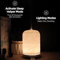 Essential Oil Diffuser – 2.4MHz Ultrasonic Aromatherapy Diffuser, Health Night Light, Timer & Auto Shut-Off, BPA-Free, 120ml Ceramic Oil Diffuser for Home, Office, or Spa, Yoga