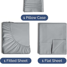 Twin XL Size 3 Piece Sheet Set - Comfy Breathable & Cooling Bed Sheets Set - Hotel Luxury Bedding for Women, Men, Kids, Teens, Boys & Girls - Deep Pockets, Soft, Wrinkle Free - Oeko-Tex - Steel Blue