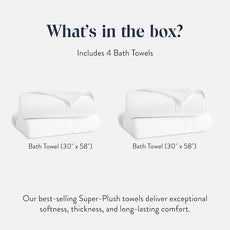 Brooklinen Super-Plush Turkish Cotton Bath Towels - Set of 4 - Cotton, 820 GSM, Highly Absorbent, Machine Washable, Perfect for Home & Bathroom (30