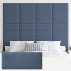 IFNOW Wall Mounted Upholstered Headboard Queen, 3D Peel and Stick Soundproof Panels, Reusable and Removable Padded Leather Bed Headboard, 9 Panels 9.84