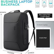 BANGE Anti Theft Business Backpack Fits 15.6 Inch Laptop,Smart Work Backpack with USB Charging Port for Office Work Airplane Business Travel