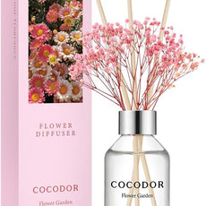 COCODOR Flower Reed Diffuser Set / 3.4oz / Flower Garden/Scent Diffuser with Sticks Home Fragrance Reed Diffuser for Bathroom Shelf Decor