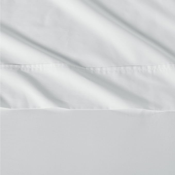 Amazon Basics Organic Cotton Sheet Set with 1-Piece Pillowcase, White, Twin XL