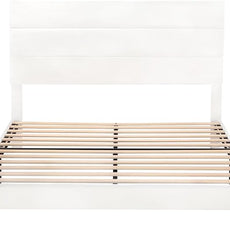 SHA CERLIN Full Platform Bed Frame with Velvet Upholstered Headboard, Mattress Foundation with Strong Wooden Slats Support, No Box Spring Needed, White
