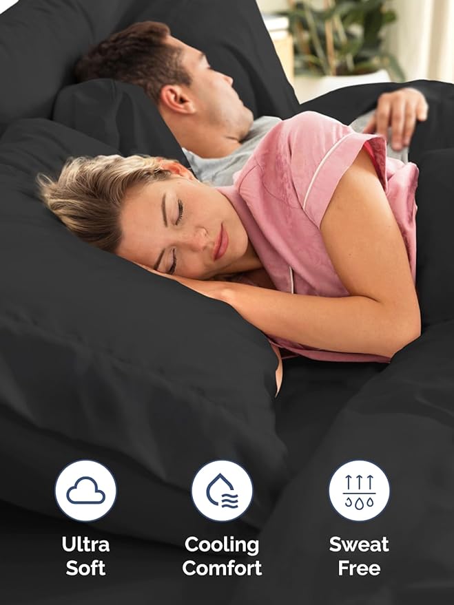 Extra Deep Pocket Twin Sheets - 3 Piece Breathable & Cooling Bed Sheets - Hotel Luxury Bed Sheet Set - Soft, Wrinkle Free & Comfy - Easily Fits Extra Deep Mattresses - Deep Pocket Black Sheets Set