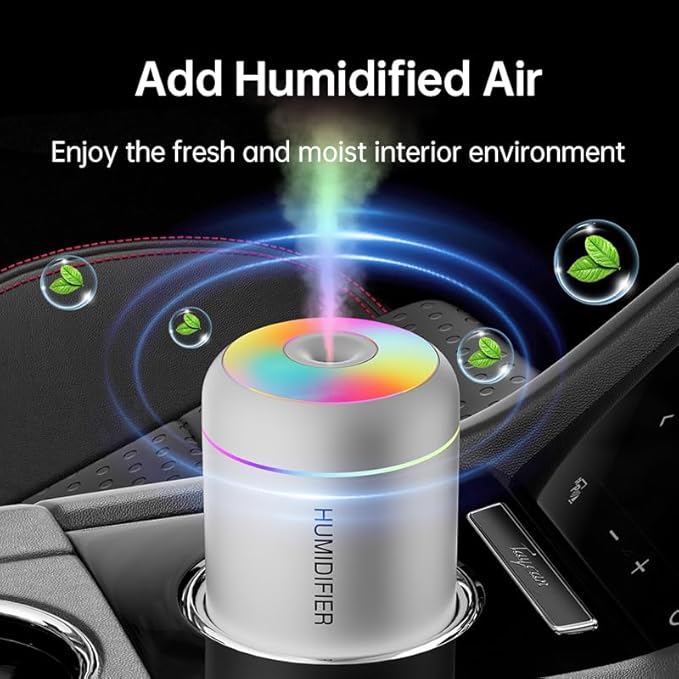 180ml Portable Small Humidifier with Colorful LED Night Light, USB Personal Desktop Humidifier for Car Home Office Travel, Auto Shut-Off, 2 Mist Modes, Super Quiet